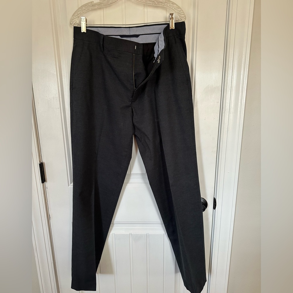 Navy blue Kirkland’s men’s dress pants with a slight gray check